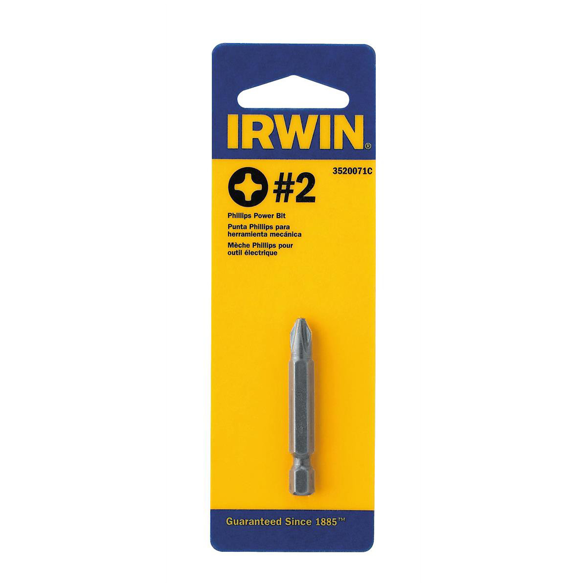 Irwin Industrial #2 Phillips Power Bit — 1-15/16in., 1/4in. Hex Shank, Model# IRWIWAF22PH22